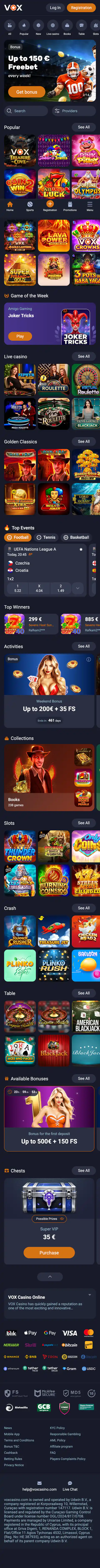 VoxCasino mobilna stranica